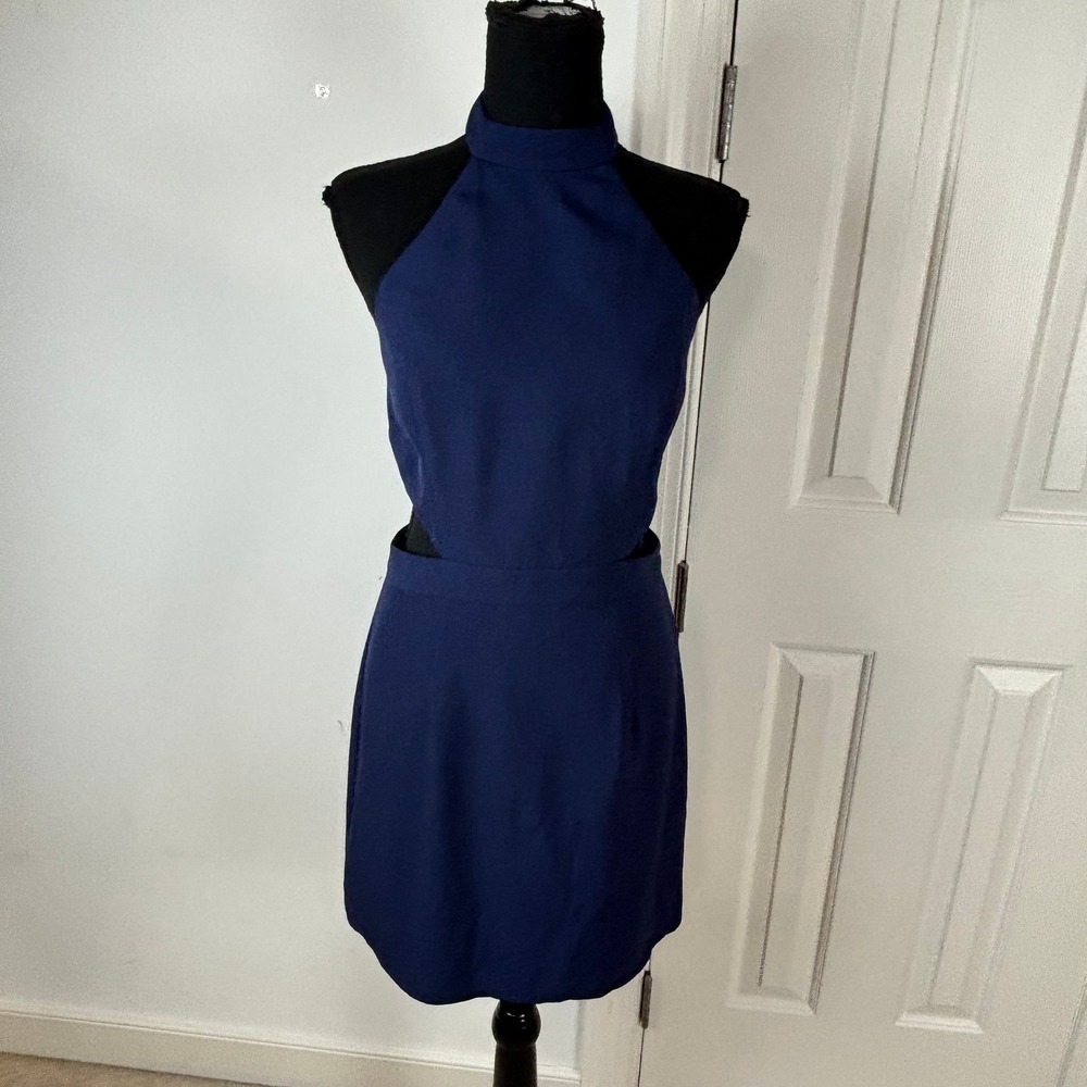 NBD‎ x The Naven Twins Navy Blue Halter Cut-Out Mini Dress Size M